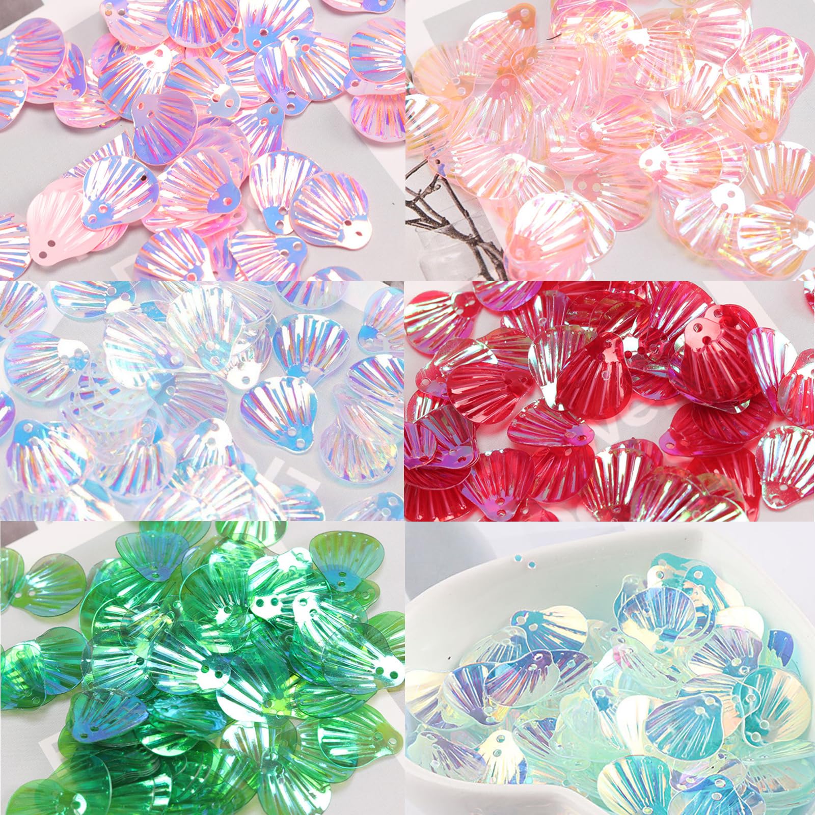 Amazon.co.jp: Doyime カラフルスパンコール 貝 鱗 スパンコール (6色